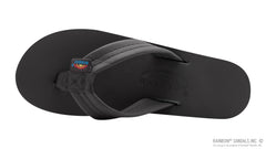 6 Layer Black Leather Rainbow Wedge 1" Strap
