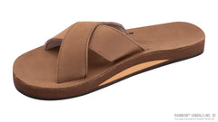 Premier Dark Brown Leather Single Layer Arch Cross Strap