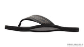 Bentley - Black Luxury Leather Single Layer 10c Grey Woven Strap
