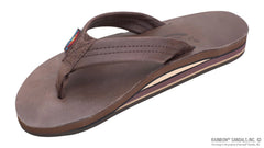 Classic Mocha Leather Double Layer Arch - Wide Strap