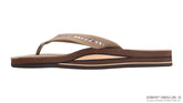 White Crystal Premier Leather Dark Brown Double Layer Arch 3/4" Medium Strap