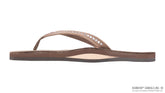 White Crystal Premier Leather Dark Brown Single Layer Arch