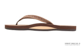 Premier Leather Dark Brown Floral Narrow Strap