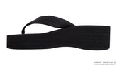 6 Layer Rubber Solid Black Wedge 1" EVA Filled Nylon Strap