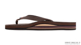 Classic Mocha Leather Double Layer Arch Narrow Strap