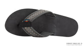 Bentley - Black Luxury Leather Double Layer Arch 10c Grey Woven Strap
