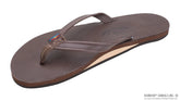 Classic Mocha Leather Single Layer Arch Narrow Strap