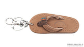 Flirty Braidy Key Chain Dark Brown Leather