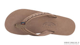 Madison DKBrwn Lthr 4-Layer Wedge 3/4@Strp w/1/2@Braid on tp