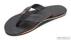 Single Layer Rasta Midsole Classic Black Leather