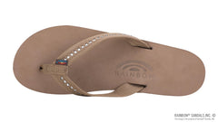 White Crystal Premier Leather  Dark Brown 6-Layer Wedge 3/4" strap