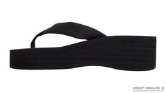 6 Layer Rubber Solid Black Wedge 1" EVA Filled Nylon Strap  