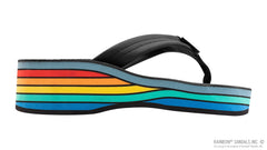 6 Layer Black Leather Rainbow Wedge 1" Strap