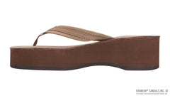 Madison Dkbrwn Lthr 6-Layer Wedge 3/4@Strp w/1/2@Braid on tp