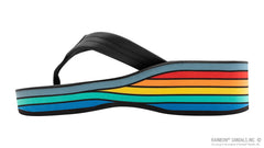 6 Layer Black Leather Rainbow Wedge 1" Strap